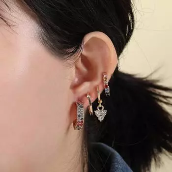 5 пар модных круглых медных маленьких серег-кольцов для женщин, простые золотые серьги с цирконами на длинной цепочке, ювелирные изделия, новинка