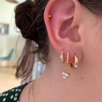 5 пар модных круглых витых медных маленьких серег-колец для женщин, простые золотые серьги с фианитами и длинной цепочкой, ювелирные изделия, новые