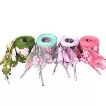 5 пар модных шнурков-лент шириной 2,7 см с цветочным принтом, шнурки для обуви, пряжа со снежинками, для отдыха на природе, повседневные 80cm