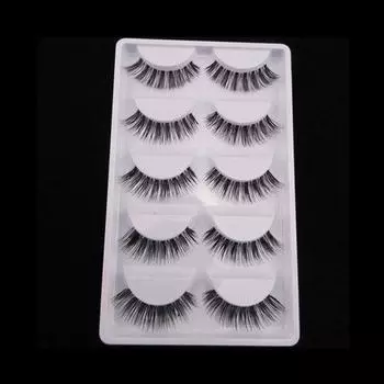 5 пар мягких накладных ресниц ручной работы one size