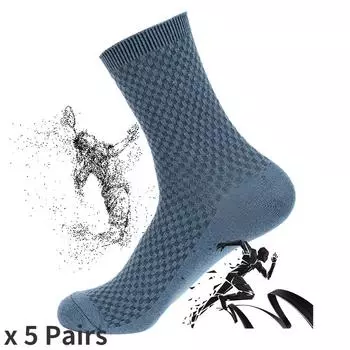 5 пар мужских хлопковых деловых носков, дышащие повседневные носки, антибактериальные длинные носки с дезодорантом 5 pairs чёрный