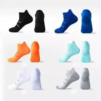 5 пар мужских и женских четырехсезонных массажных носков для профессионального спорта, однотонные носки-лодочки M чёрный