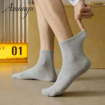 5 пар мужских и женских осенне-зимних хлопковых модных новых носков без пятки 5 Pairs чёрный