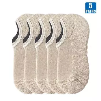 5 пар мужских коротких носков из хлопка высокого качества, повседневные мягкие, с низким вырезом, нескользящие, дышащие, летние, осенние носки для мужчин EUR 39-44(US 7-10)