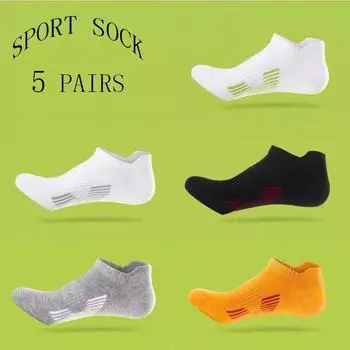 5 пар мужских коротких носков из полиэстера, модные дышащие сетчатые удобные повседневные носки для уличного спорта One Size 38-43