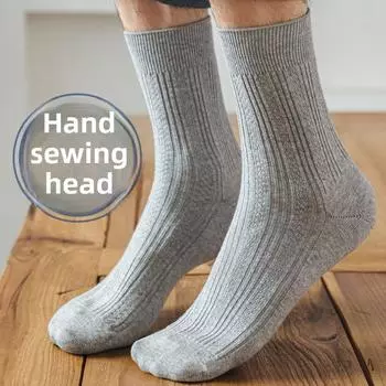 5 пар мужских носков из высококачественного хлопка, впитывающих пот, дышащих и дезодорирующих, на весну и осень 5 Pairs