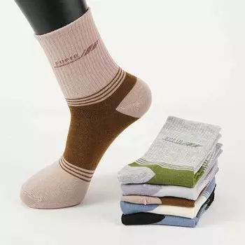 5 пар мужских носков, разноцветные хлопковые носки, жаккардовые полосатые носки средней длины для мужчин, повседневное платье, модные повседневные носки one size