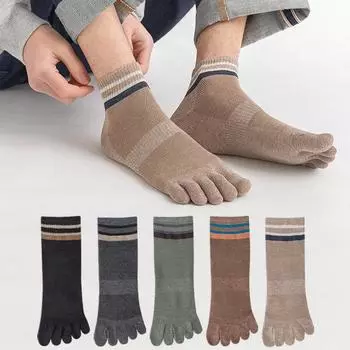 5 пар мужских носков с отдельными пальцами, спортивные низкие носки до щиколотки, высококачественные хлопковые носки с пятью пальцами для мальчиков