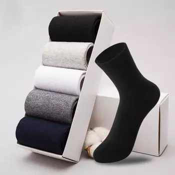 5 пар мужских зимних теплых носков, прочные носки, дышащие хлопковые носки 5pair белый