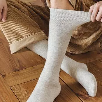 5 пар мужских зимних теплых термосберегающих однотонных носков из шерсти и телячьей кожи, устойчивых к холоду 5 Pairs