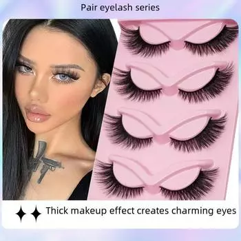 5 пар накладных ресниц европейского и американского типа, идеально подходят для сценического макияжа с густым дизайном «кошачий глаз» и «лисий глаз». 6D-107