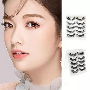 5 пар накладных ресниц мягкие удобные для ношения волокна красочные толстые накладные ресницы для женщин C