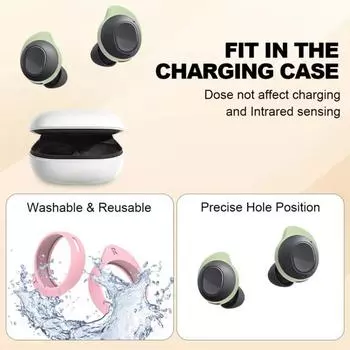 5 пар наушников-вкладышей, мягкие эластичные износостойкие силиконовые сменные насадки-крылья для Galaxy Buds FE 2023 чёрный