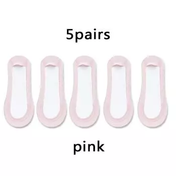 5 пар нескользящих невидимых носков-тапочек, бесшовные носки-лодочки из ледяного шелка, летние тонкие однотонные повседневные дышащие низкие носки для женщин One Size