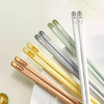 5 пар нескользящих палочек для еды с изображением животных из мультфильмов, пластиковые китайские палочки для еды, палочки для суши для детей 5pcs