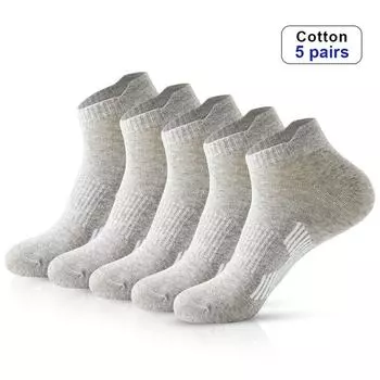 5 пар носков Cozy Up, летние тонкие хлопковые носки, носки с глубоким вырезом, мужские спортивные носки для бега One size fits all чёрный