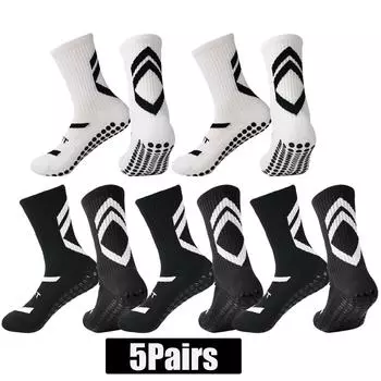 5 пар носков для мужчин и женщин с нескользящим покрытием для футбола, баскетбола, бейсбола, регби, бега, тенниса, тренировок EU37-45 US7-10