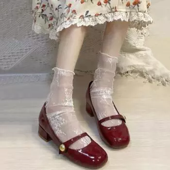 5 пар носков из сетчатой ткани с вышивкой и цветочным кружевом, милые носки с отделкой в стиле Лолиты, женские чулочно-носочные изделия чёрный