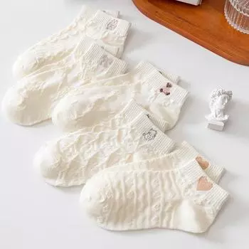 5 пар носков-лодочек для девочек, тонкие невидимые носки с низким верхом, симпатичные впитывающие пот и дезодорирующие студенческие носки