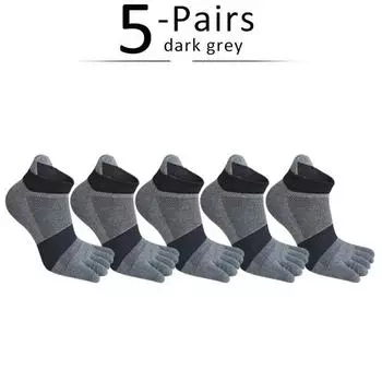 5 пар носков с 5 пальцами, большого размера, хлопковые полосатые сетчатые яркие цветные впитывающие пот носки для фитнеса, марафона, велосипеда, спорта, с пальцами EU 39-42