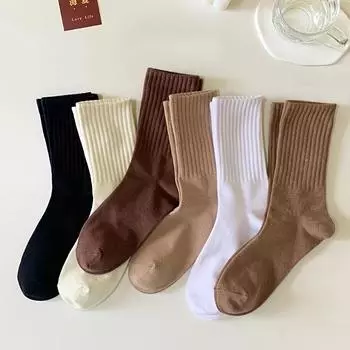 5 пар носков унисекс Crew Socks, однотонные, дышащие, удобные, прочные, для повседневной и спортивной одежды One Size