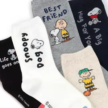 (5 пар)Официально лицензированные носки Snoopy peanuts OE15 M
