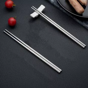 5 пар палочек для еды из нержавеющей стали, высокая твердость, многоразовые, противоскользящие, легкие, металлические палочки для еды, бытовые, термостойкие палочки для еды
