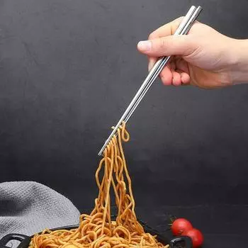 5 пар палочек для еды из нержавеющей стали, высокая твердость, многоразовые, противоскользящие, легкие металлические палочки для еды