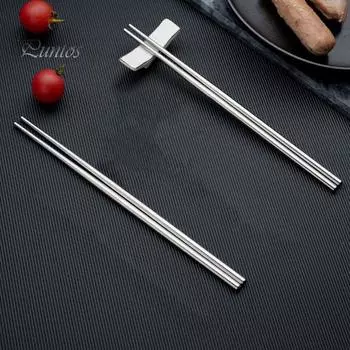 5 пар палочек для еды из нержавеющей стали, высокая твердость, многоразовые, противоскользящие, легкие, металлические палочки для еды, бытовые, термостойкие палочки для еды овощей