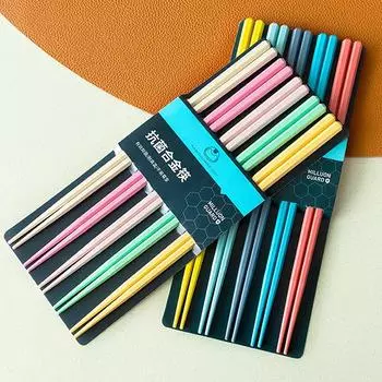 5 пар палочек для еды с нескользящей поверхностью палочки для еды многоразовые китайские палочки для еды посуда подарочные кухонные принадлежности C