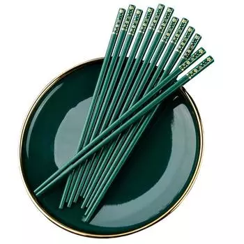 5 пар палочек для еды, семейный заостренный сплав, нескользящий набор посуды, японские палочки для еды, кухонные инструменты для приготовления пищи
