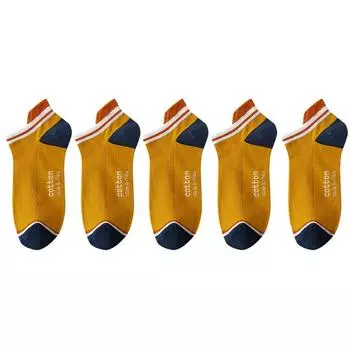 5 пар/партия короткие носки из хлопка высокого качества мужские дышащие повседневные низкие носки в полоску на высоком каблуке износостойкие большие размеры EU 39-46 EUR39-43(US7-9)