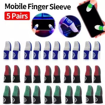 5 пар перчаток для мобильных игр, потонепроницаемые, противоскользящие, для сенсорного экрана, дышащие, игровые, напальчники для геймеров