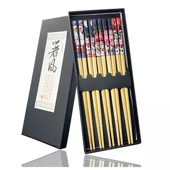 5 пар посуды ручной работы, палочки для еды, набор инструментов, подарок, японские палочки для еды для горничной, натуральные бамбуковые палочки, набор для кухни, дома, отеля 2Set A