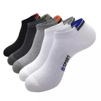 5 пар повседневных хлопковых носков, мужские и женские короткие дезодорирующие хлопковые носки average size
