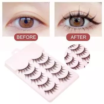 5 пар простых в применении очаровательных модных реалистичных ресниц в стиле маленького дьявола, завитые ресницы для косплея