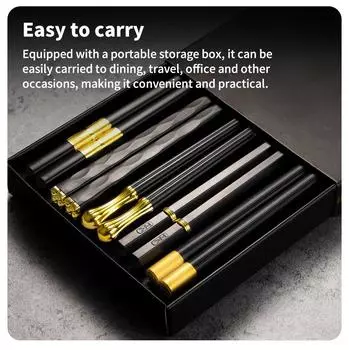5 пар японских китайских палочек для еды из сплава многоразовые, устойчивые к плесени, не содержащие силикона, бытовые, классическая серия