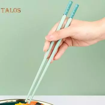 5 пар Семейные палочки для еды Многоразовые термостойкие прочные креативные принты для цветения сакуры для дома зелёный