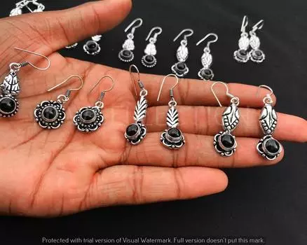 Драгоценный камень из стерлингового серебра 925 пробы с голубой бирюзой, 1 пара ~ серьги-крючки ~ ювелирные изделия ручной работы Length: 1.6 Centimetres; синий