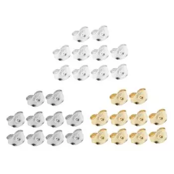 5 пар сережек на задней стороне ювелирных изделий для девочек, маленькие, серебряные Silver Small