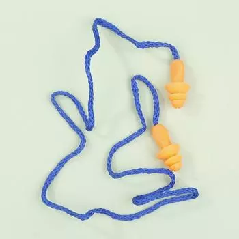 5 пар шумоподавляющих берушей, силиконовые беруши со шнуром, защитные наушники, многоразовые противошумные беруши, головные уборы, наушники оранжевый