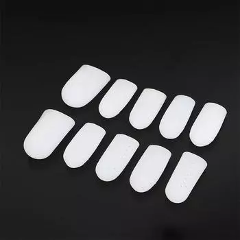 5 пар силиконовых колпачков для пальцев ног, защитный чехол для большого пальца, мозоли, обезболивающая трубка для пальцев ног, коррекция косточки на ноге телесный