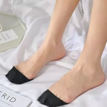 5 пар силиконовых носков на полфута, мягкие хлопковые чулочно-носочные изделия, тапочки, носки-лодочки, туфли на высоком каблуке 5 Pairs чёрный
