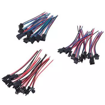 5 пар Sm 2Pin 3Pin 4Pin Мужской и женский разъем для светодиодной ленты 20 см A1