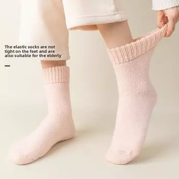 5 пар толстых однотонных мягких женских носков до середины икры для сохранения тепла и сохранения тепла на осень и зиму 5 Pairs