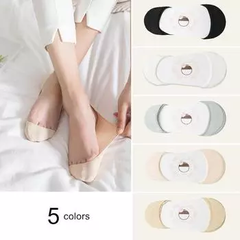 5 пар тонких хлопковых носков-лодочек для женщин с неглубокой горловиной, летние силиконовые нескользящие женские носки Ankel для обуви на высоком каблуке One Size