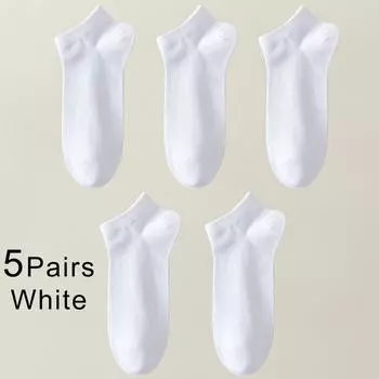 5 пар тонких мужских носков из бамбукового волокна на весну-лето, короткие, высокого качества, новые, повседневные, дышащие, антибактериальные, мужские носки до щиколотки EU39-45 US6.5-11