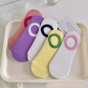 5 пар тонких носков-лодочек карамельного цвета, милые женские летние носки до щиколотки, короткие женские носки, повседневные универсальные дышащие низкие носки 35-40 One Size