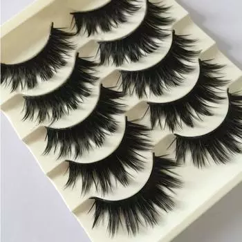 5 пар ультра толстых перекрестных накладных ресниц, натуральных черных длинных накладных ресниц