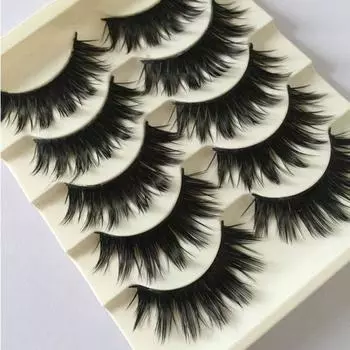 5 пар ультра толстых перекрестных накладных ресниц, натуральные черные длинные ресницы для наращивания